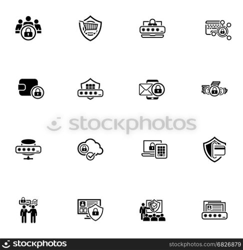 Flat Design Protection and Security Icons Set.. Flat Design Protection and Security Icons Set. Isolated Illustration.