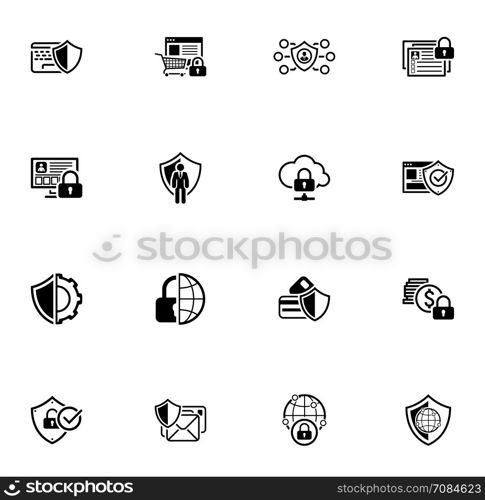 Flat Design Protection and Security Icons Set.. Flat Design Protection and Security Icons Set. Isolated Illustration.