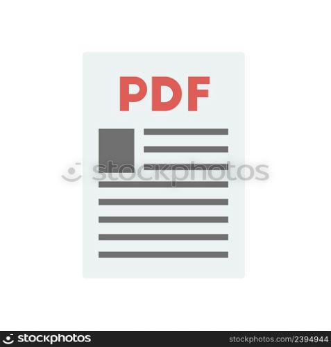 Flat design style. vector pdf icon illustration isolated on white, pdf icon Eps10.. Flat design style. vector pdf icon illustration isolated on white, pdf icon.