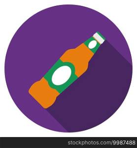 Flat design vector beer icon with long shadow, isolated.. Flat design vector beer icon with long shadow, isolated