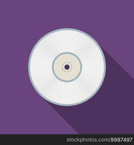 Flat design vector compact disc icon with long shadow.. Flat design vector compact disc icon with long shadow