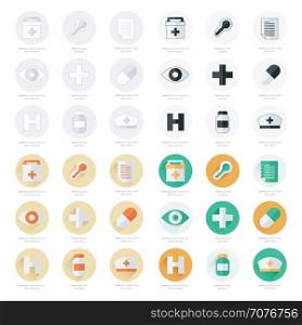 Flat icons set of medical tools set