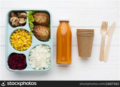 flat lay arrangement different foods