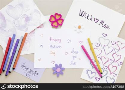 flat lay arrangement with greeting card