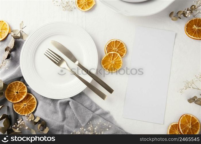 flat lay assortment beautiful tableware table