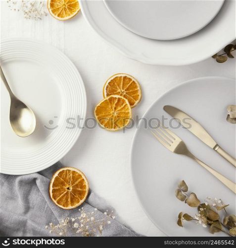 flat lay assortment beautiful tableware table 3