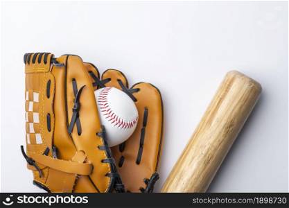 flat lay baseball glvoe. Resolution and high quality beautiful photo. flat lay baseball glvoe. High quality beautiful photo concept