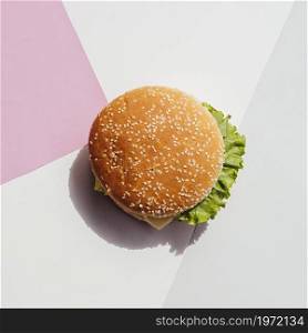 flat lay burger simple background. High resolution photo. flat lay burger simple background. High quality photo
