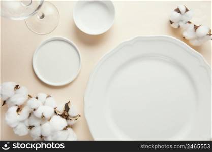 flat lay composition beautiful tableware table 4