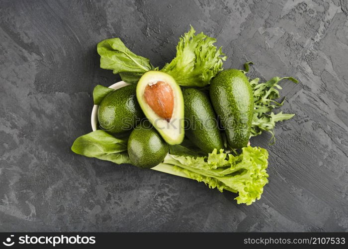 flat lay composition healthy vegetables