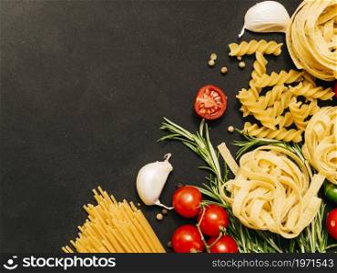 flat lay composition pasta with copyspace. High resolution photo. flat lay composition pasta with copyspace. High quality photo