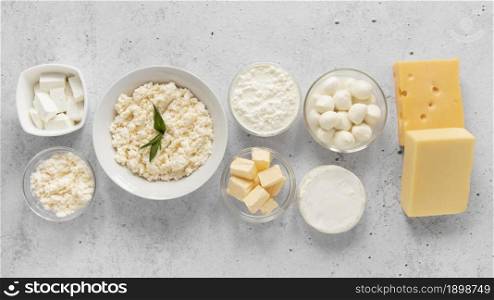 flat lay dairy products arrangement. Resolution and high quality beautiful photo. flat lay dairy products arrangement. High quality beautiful photo concept