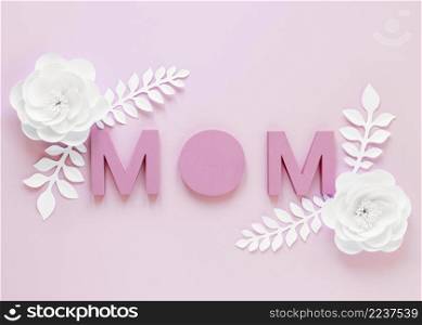 flat lay flowers pink background