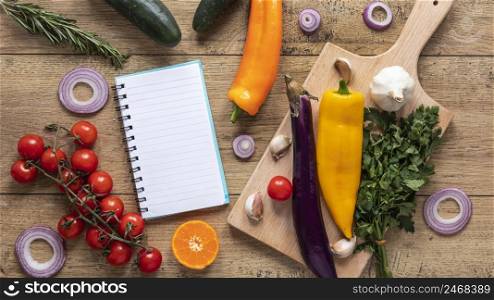 flat lay food ingredients with fresh vegetables 2