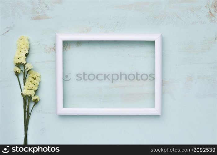 flat lay frame with floral concept