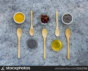 flat lay medicinal spices herbs 2
