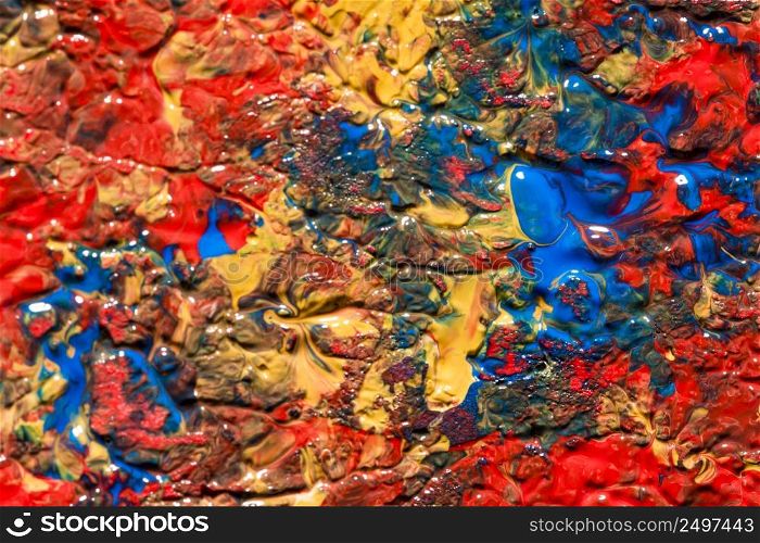flat lay multicolored paint surface