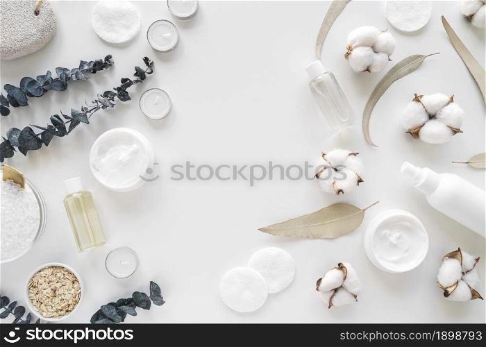 flat lay natural cosmetics with cleaning disks. Resolution and high quality beautiful photo. flat lay natural cosmetics with cleaning disks. High quality beautiful photo concept