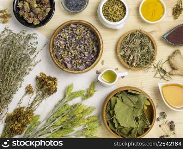 flat lay natural medicinal herbs 2
