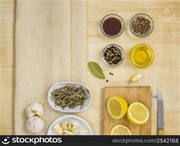 flat lay natural medicinal herbs