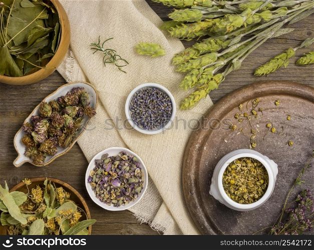flat lay natural medicinal spices herbs 5