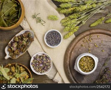 flat lay natural medicinal spices herbs 5