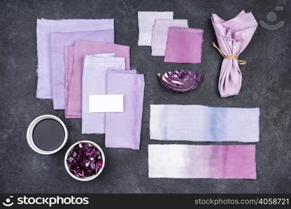 flat lay organic dye collection