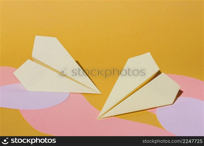 flat lay paper planes arrangement