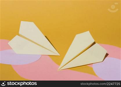 flat lay paper planes arrangement