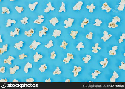 flat lay popcorn composition cinema concept