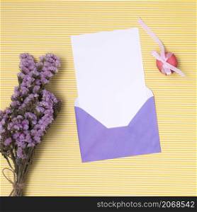flat lay purple birthday invitation mock up