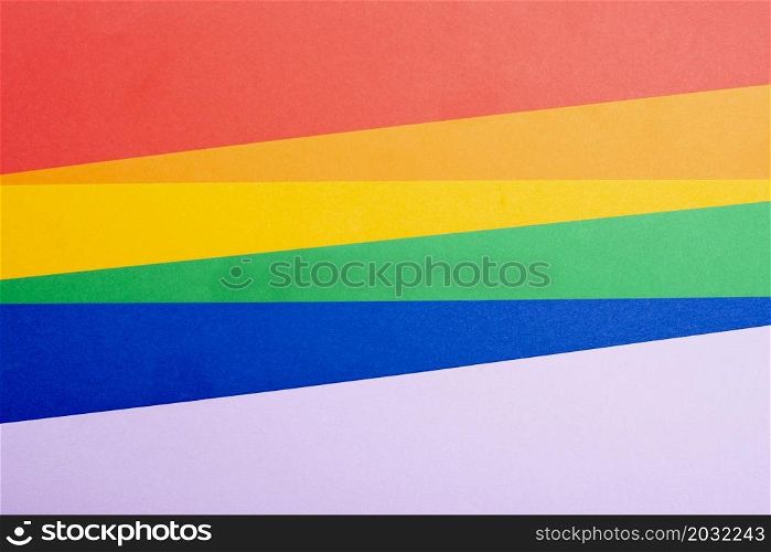 flat lay rainbow colorful paper