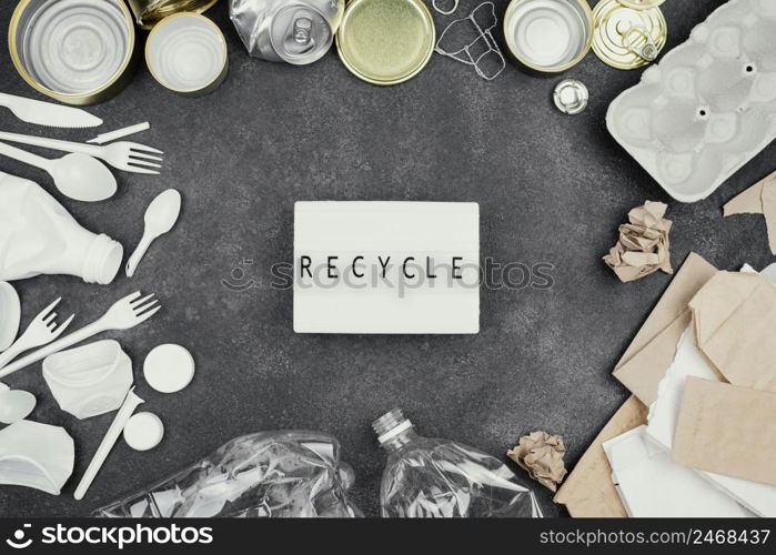 flat lay recycling concept 10
