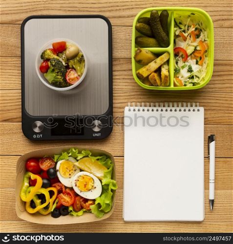 flat lay tasty meal composition