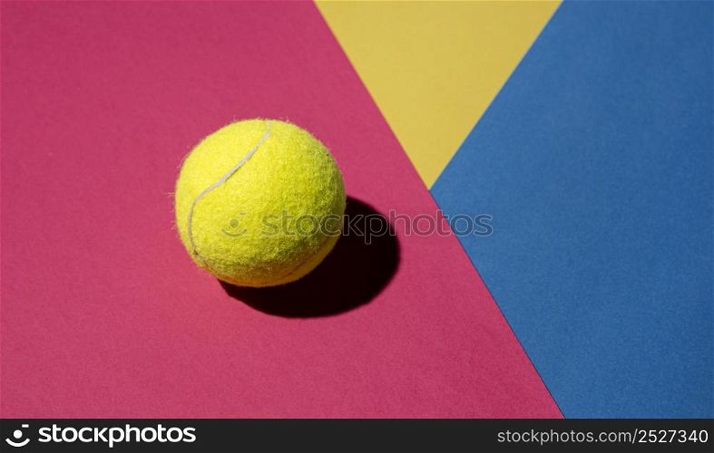 flat lay tennis ball with copy space
