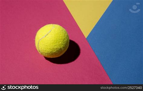flat lay tennis ball with copy space