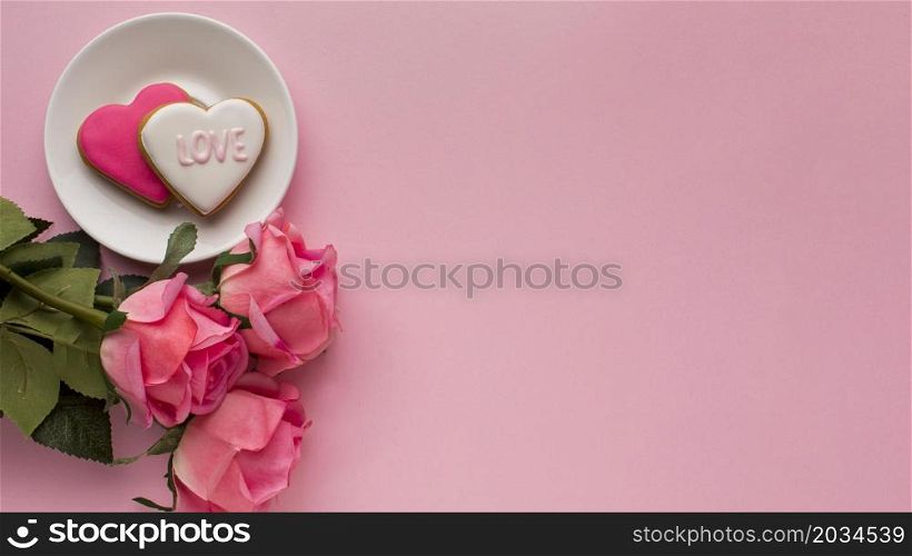 flat lay valentine s day with copy space