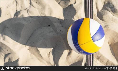 flat lay volleyball beach sand