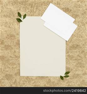 flat lay wedding greeting card with copy space