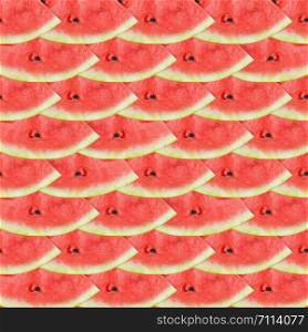 Flat layout of watermelon slices. Watermelon seamless pattern. Summer fruit.. Flat layout of watermelon slices. Watermelon seamless pattern.