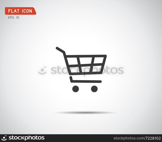 flat shopping cart icon, logo design vector illustration