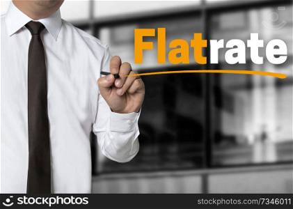 Flatrate is written by businessman background concept.. Flatrate is written by businessman background concept
