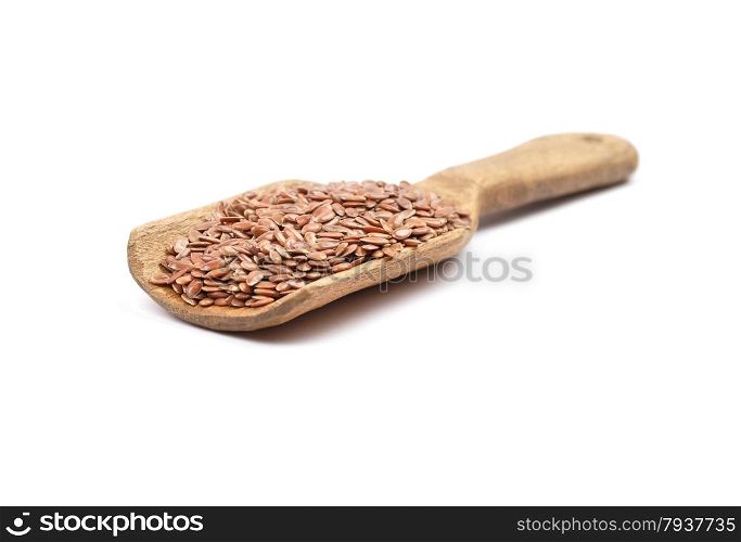 Flax seed on shovel