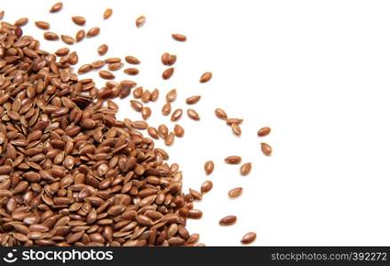 Flax seeds isolated on white