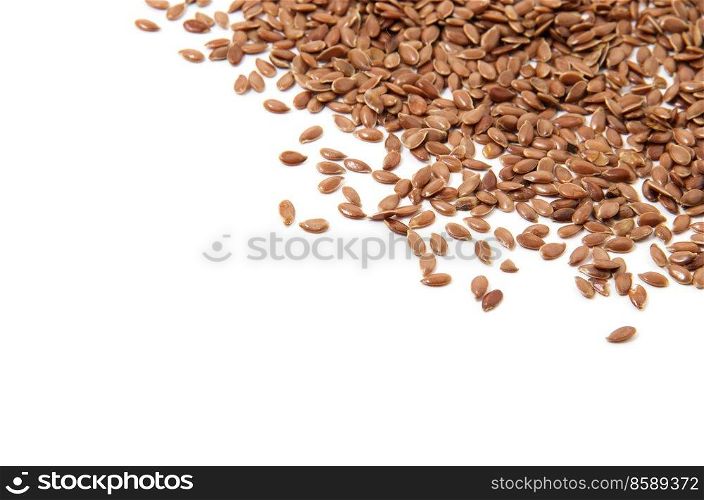 Flax seeds isolated on white