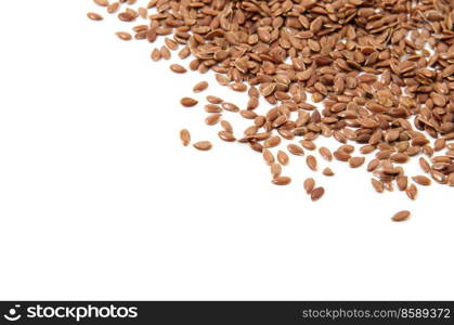 Flax seeds isolated on white