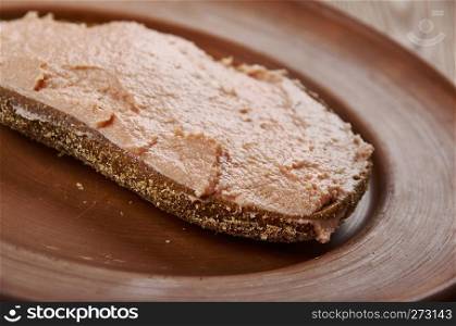 Fleskepolse - Norwegian meat dish used for bread, entirely from pork.,  close up 