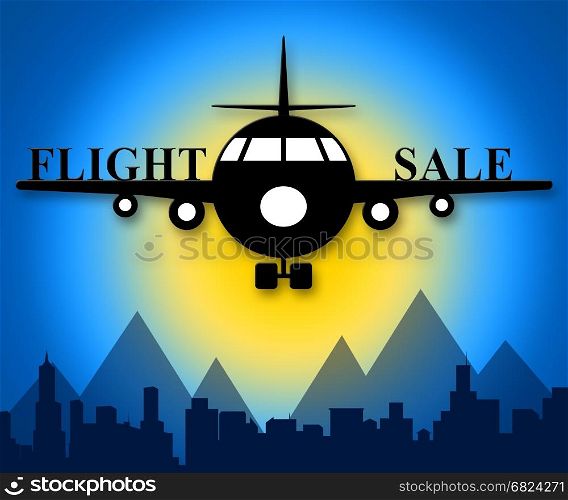 Flight Sale Plane Means Low Cost Flights 3d Illustration