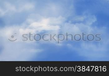 Flight through clouds background