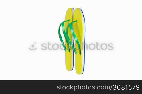 Flip flops on white background